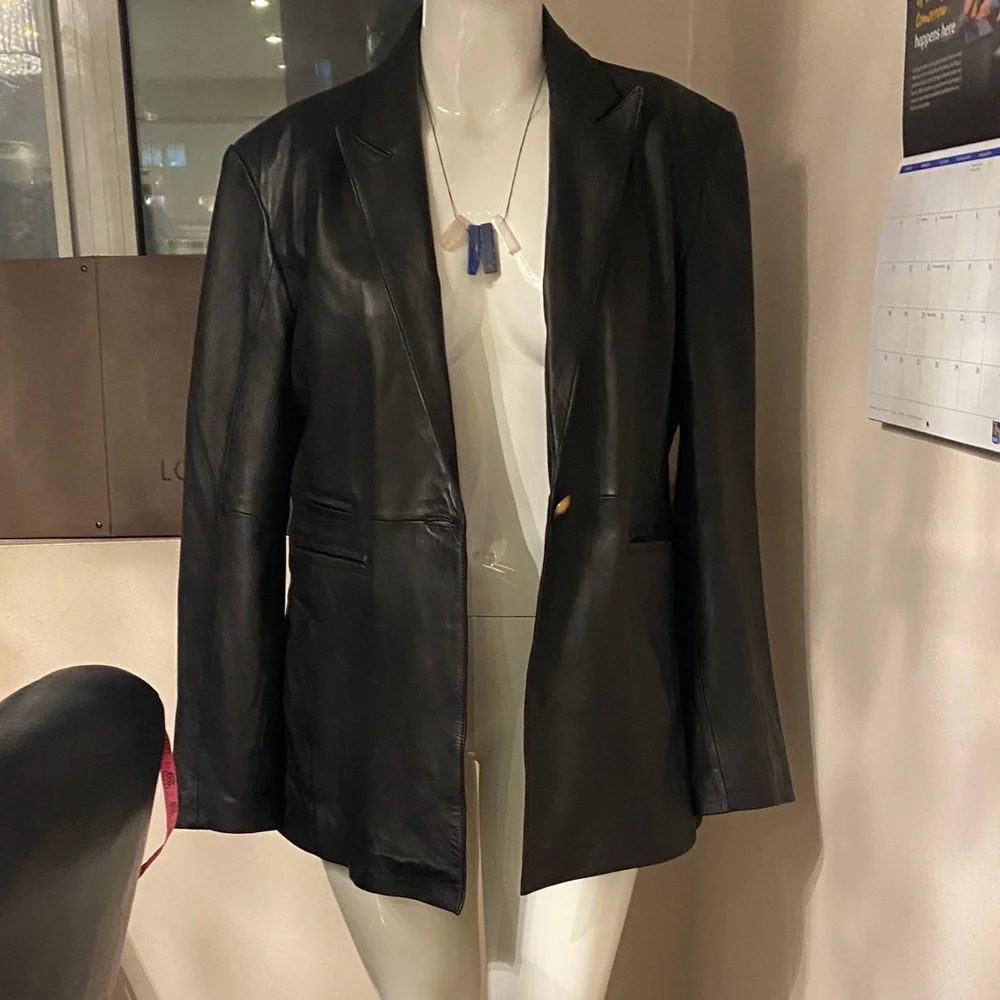 Bod & Christensen Black Leather Women's Jacket - Picture 3 of 14